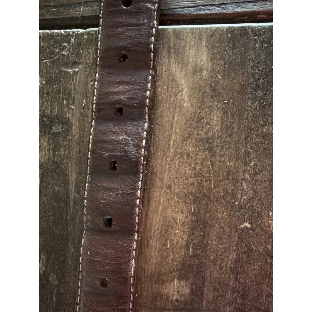 vintage polo ralph lauren‎ Brown Leather Belt/brass Buckle Sz 100/40